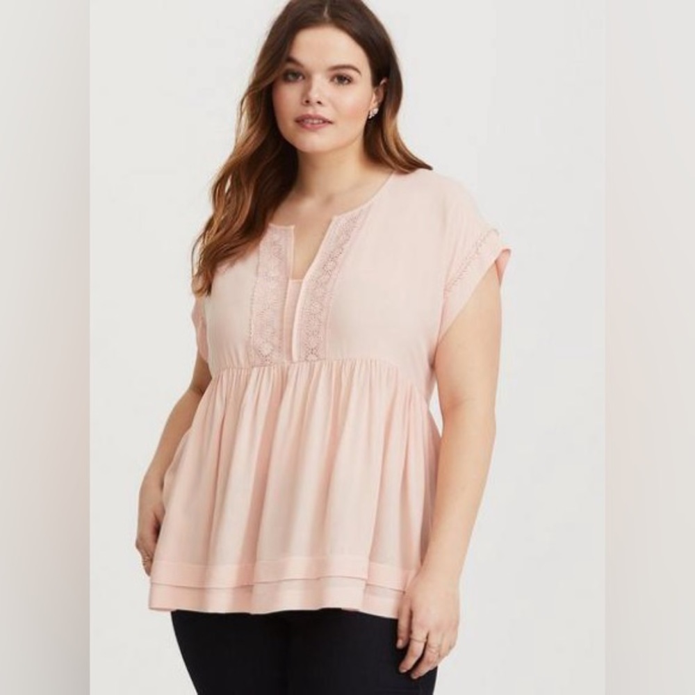 Torrid Blush Pink Dolman Tiered Babydoll size 00
